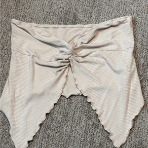 SHEIN Cream Ribbed Top